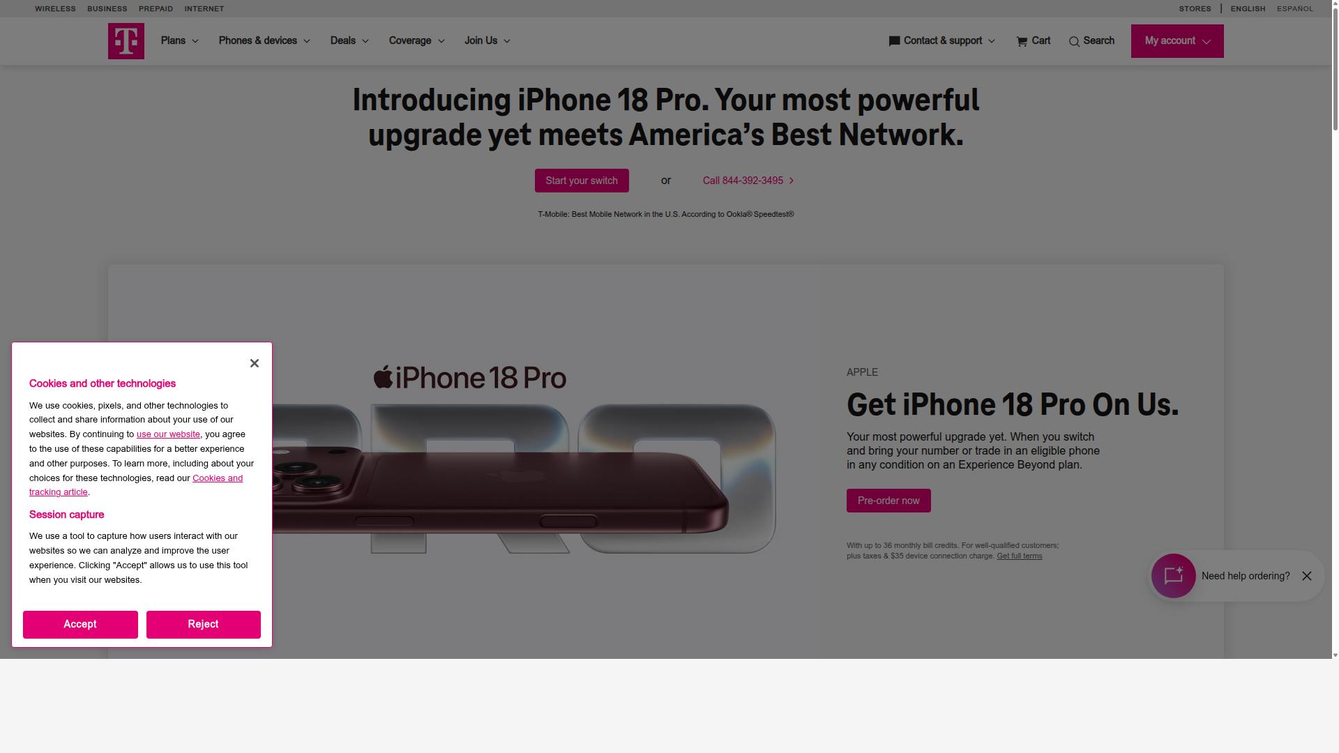 T-Mobile US, Inc. website